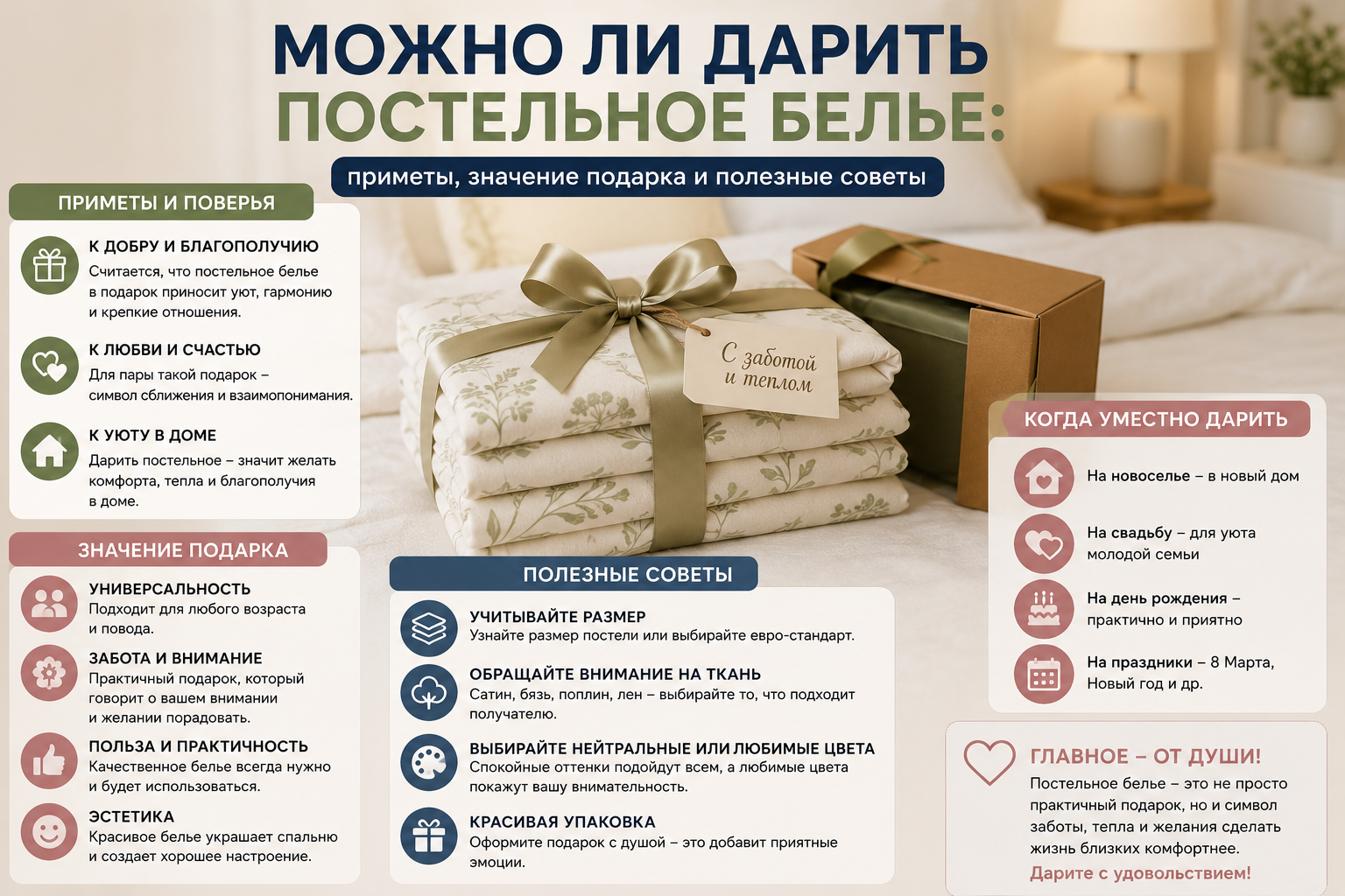 Можно ли дарить постельное белье: приметы, значение подарка и полезные советы Можно ли дарить постельное белье: приметы, значение подарка и полезные советы