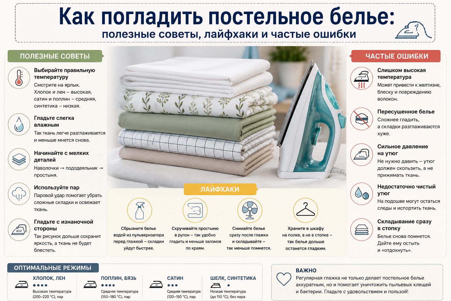 Как погладить постельное белье: полезные советы, лайфхаки и частые ошибки Как погладить постельное белье: полезные советы, лайфхаки и частые ошибки